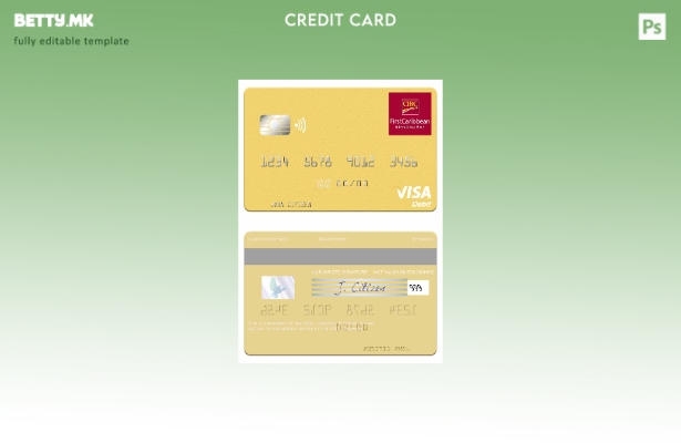 Модерен стил на Гренада CBIC виза дебитна картичка шаблон